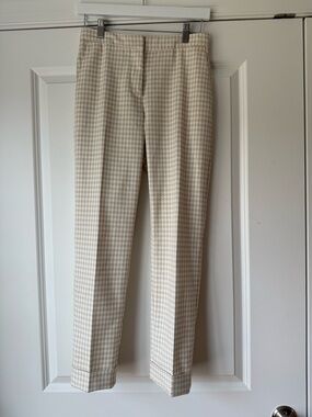 Ann Taylor, Women’s Beige and White Houndstooth Dress Pants, Size 0